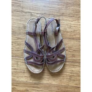 Natural Soul by Naturalizer Brown Leather Sandals, Size 9.5